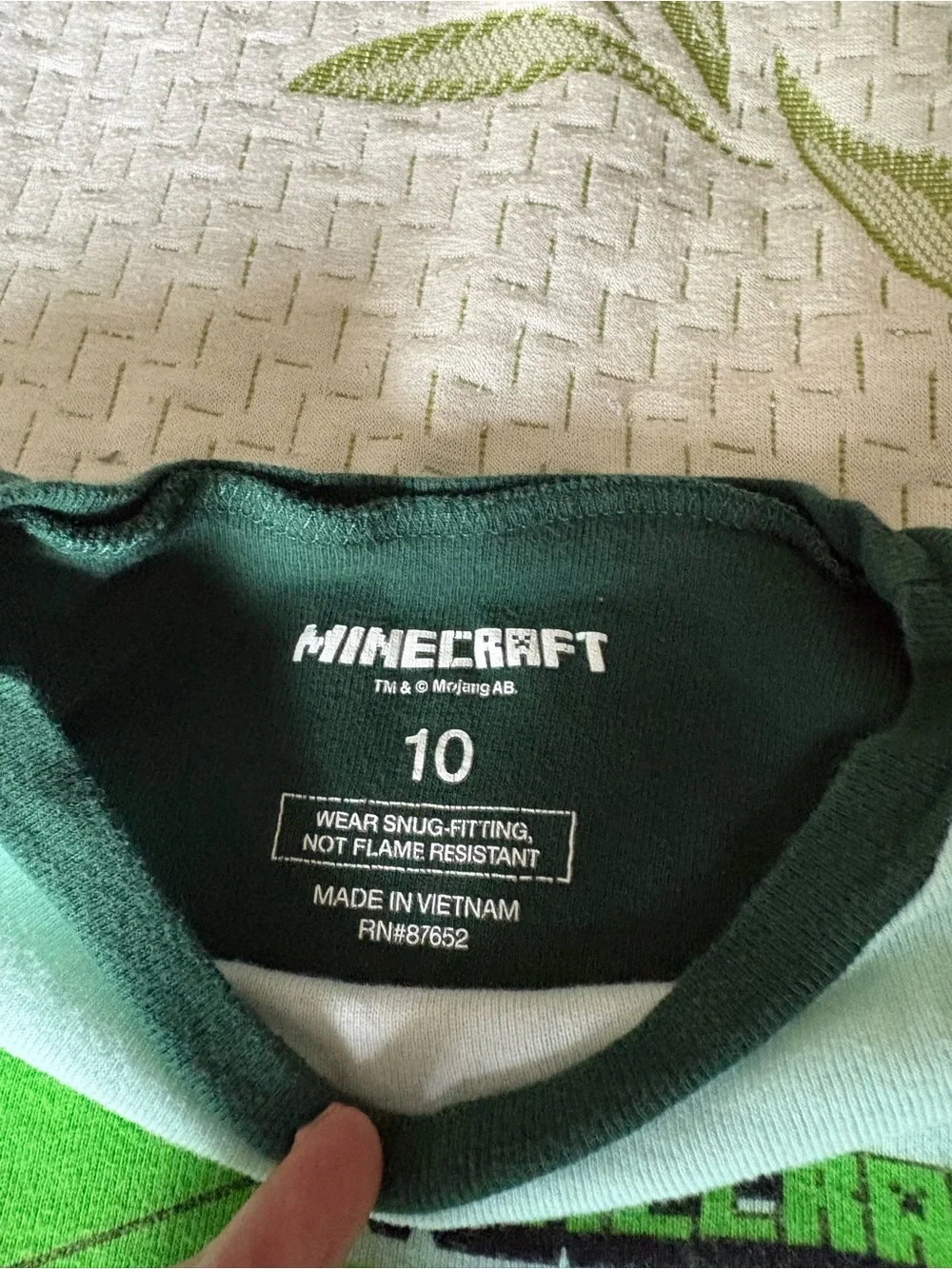 Boys Minecraft Pajamas Size 10